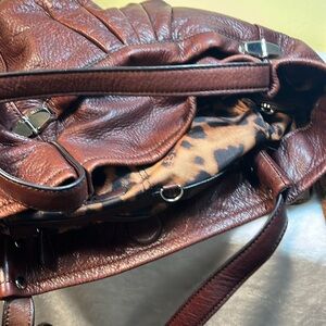 Shoulder bag B Makowisky rich brown 100%  genuine leather 100% polyester lining